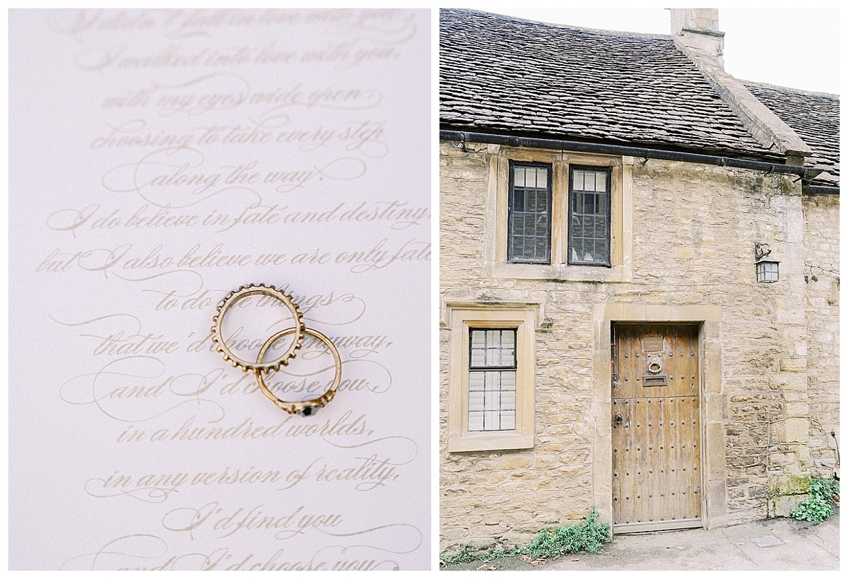 fine art destination wedding photographer, calligraphy love letter, castle combe england, The Manor House, England Elopement, Tiger Lily Invitations, Xsperience Photography