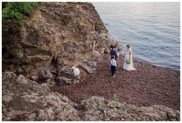 Adventure wedding with kids on the north shore
