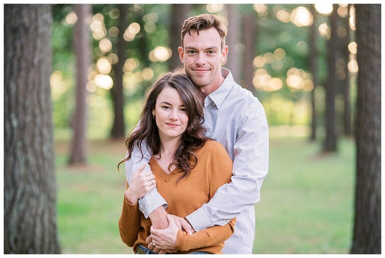 woodsy engagement session at sunset, sony a7III with sigma art 85mm 1.8