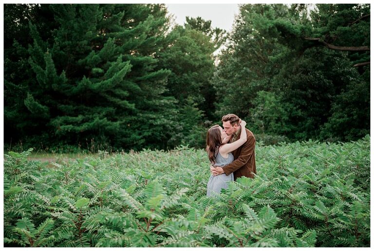 engagement session with ferns, Minnesota engagement session